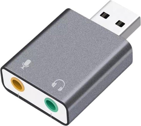 AdroitGoods Externe USB (3D) Geluidskaart Adapter - Sound Card - Usb 5.1 - Space Grey