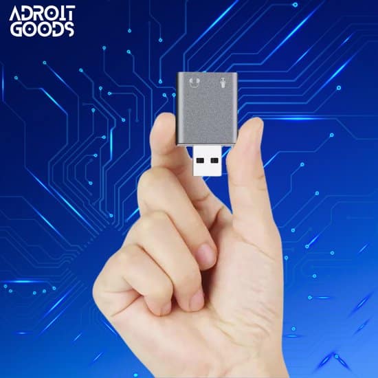 AdroitGoods Externe USB (3D) Geluidskaart Adapter - Sound Card - Usb 5.1 - Space Grey - Afbeelding 5