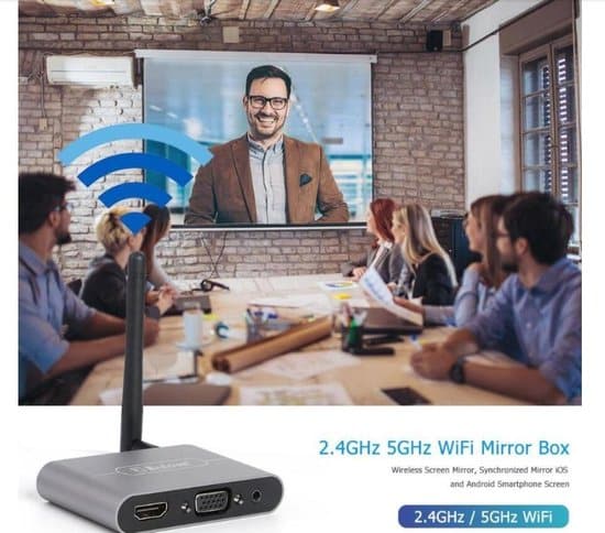 DrPhone WDR7 - Mirascreen - Draadloze HDMI/VGA TV Stick – Miracast/DLNA/Airplay 5G 4K WIFI Display Antenne Ontvanger- Dongle - Voor Android/iOS/... - Afbeelding 4