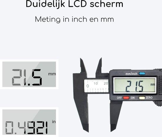 Gtrise Digitale Schuifmaat 150 mm Meetbereik - Met LCD Display - Met extra batterijen - Afbeelding 4