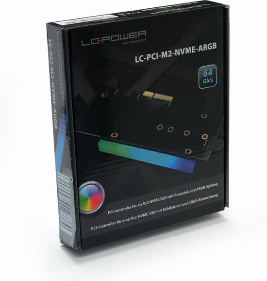 PCI Express card, M.2 NVMe SSD Adapter, ARGB LED, PCIe 4.0x4, 64Gb/s Adapter for M.2 NVME SSD - Afbeelding 5