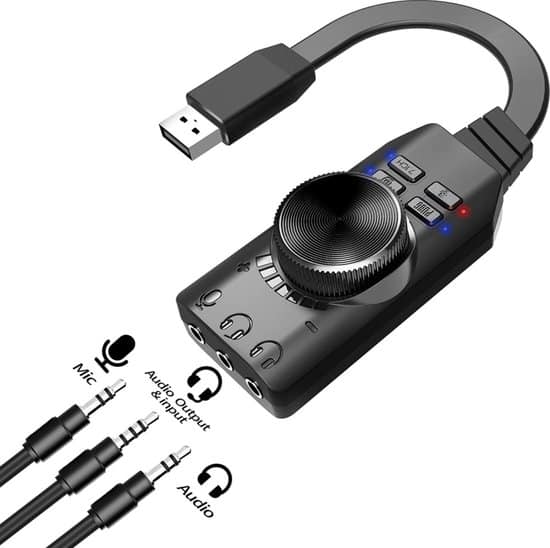 Sounix USB naar Audio Adapter - Externe geluidskaarten - 7.1 Kanaals Usb Sound Card Adapter - Zwart-USB00123 - Afbeelding 2