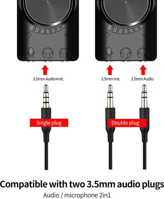 Sounix USB naar Audio Adapter - Externe geluidskaarten - 7.1 Kanaals Usb Sound Card Adapter - Zwart-USB00123 - Afbeelding 6