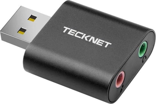 Tecknet USB naar Audio Adapter | Externe Stereo Sound Adapter Aluminum | externe geluidskaart | 3.5mm audio poorten
