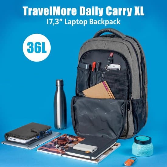 TRVLMORE Rugzak - 36 L - 17,3 inch - Laptop Rugtas - Waterafstotend - Grijs - Afbeelding 2