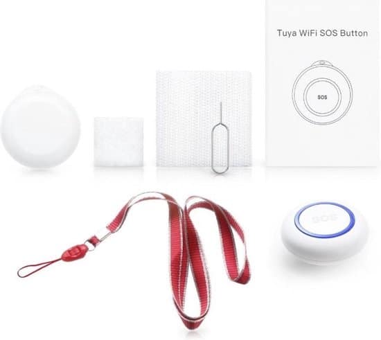Vosoi - Persoonlijk alarm met SOS paniekknop - Melding naar mobiele telefoon - WiFi - Inclusief bevestigingsmateriaal en draagkoord - Persoonlijke... - Afbeelding 3