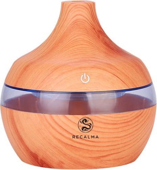 Aroma Diffuser 300 ml - Etherische Olie Verstuiver - Luchtbevochtiger - Houten design - Sfeervolle LED verlichting - Recalma Aromadiffuser -... - Afbeelding 3