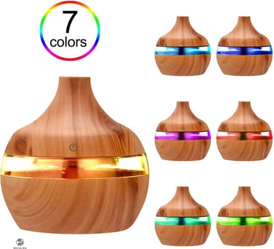 Aroma Diffuser 300 ml - Etherische Olie Verstuiver - Luchtbevochtiger - Houten design - Sfeervolle LED verlichting - Recalma Aromadiffuser -... - Afbeelding 6
