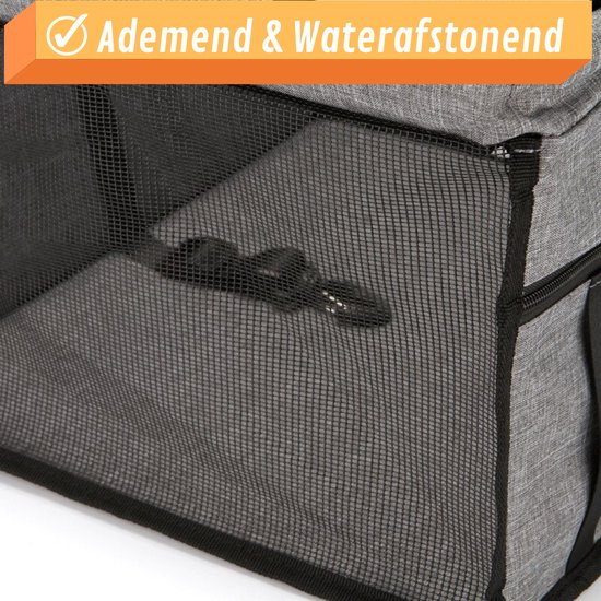 Autostoel Hond Waterdicht - Hondenmand Auto Stevig - Hondenstoel Auto – 44cm x 41cm - Antraciet - Afbeelding 6