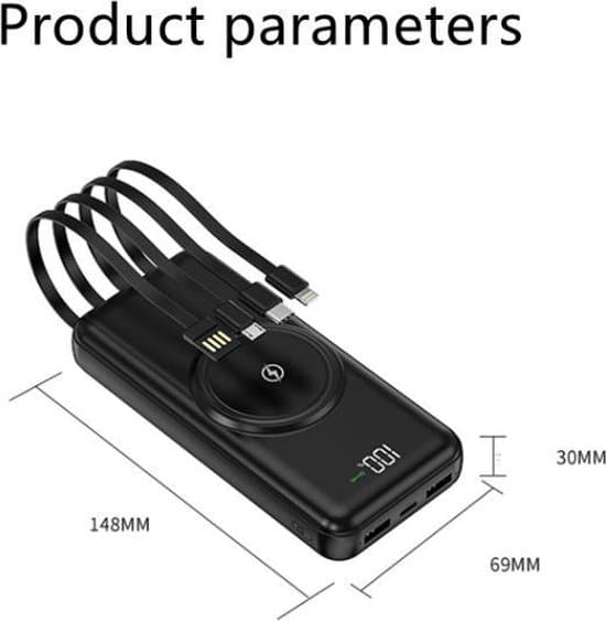 Govic powerbank 20.000 mAh - powerbank iphone - draadloze powerbank - powerbank samsung - powerbanks - powerbank usb c - powerbank apple - wireless... - Afbeelding 4