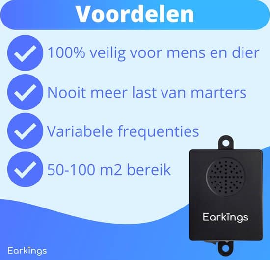 Marterverjager Muizenverjager - Ultrasone Marterverjager Auto op Accu - Pest Reject Ratten verjager - Ongedierte verjager Earkings - Afbeelding 3