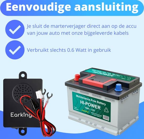 Marterverjager Muizenverjager - Ultrasone Marterverjager Auto op Accu - Pest Reject Ratten verjager - Ongedierte verjager Earkings - Afbeelding 6