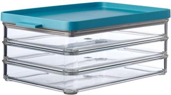 Mepal – koelkastdoos Omnia vleeswaren 3-laags – Nordic green – vleeswarendoos koelkast – vershoudbakjes – makkelijk stapelbaar – houdt vleeswaren...