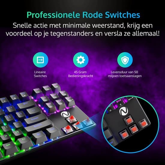 Mechanisch Toetsenbord Met Blauwe Schakelaar Op De Lijst Stock Foto