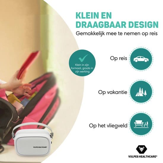 Vulpes HealthCare® Aerosoltoestel - Ultrasone Vernevelaar Inhalator – Inhalatieapparaat voor Kinderen, Volwassenen en Baby’s – oneindige modus -... - Afbeelding 3