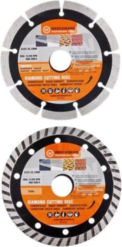 Werckmann Prof Tools - Slijpschijf - Diamant - D 125 - AS 22-23 mm - Segmented - Turbo - 12200 RPM - Afbeelding 2