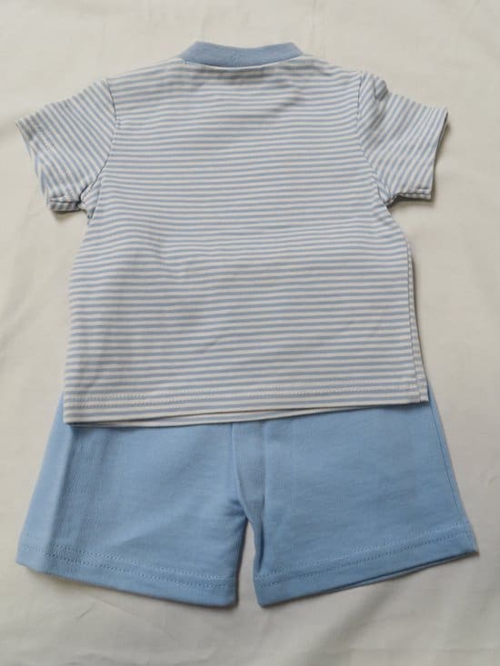 Wiplala - Baby pakje - Jongens ensemble - Streepje blauw / wit - 3 maand 62 - Afbeelding 2