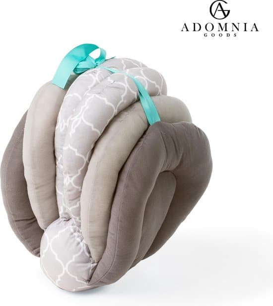 AdomniaGoods - Multifunctionele baby borstvoedingskussen - Verstelbare voedingskussen - Ideaal voor borstvoeding en flesvoeding - Grijs - Afbeelding 3