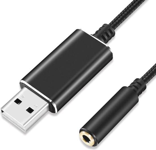 USB naar 3.5mm Audio Adapter - CTIA - Externe geluidskaart - Plug & play - Audio 3.5MM jack - 1 meter kabel - geschikt voor PS4, PC, Laptop,...