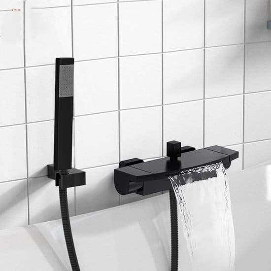 Waterval Bad Douche Kranen - Wandmontage - Douche Mengkranen - Warm Koud Bad Douche Kraan - Zwart