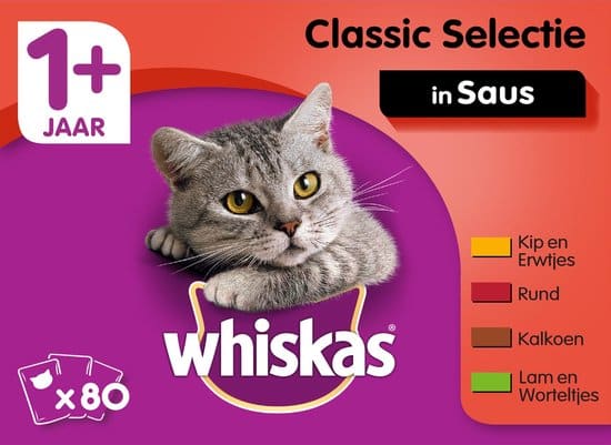 Whiskas Blik Adult Pate Kip Kattenvoer slechts € 1,39 voor 400 Gr