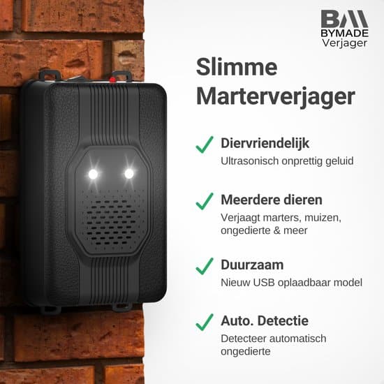 BYMADE Verjager© Marterverjager PRO - Auto Outdoor - Steenmarter Verjager - Op Batterij - Afbeelding 2