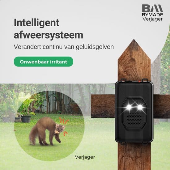 BYMADE Verjager© Marterverjager PRO - Auto Outdoor - Steenmarter Verjager - Op Batterij - Afbeelding 4