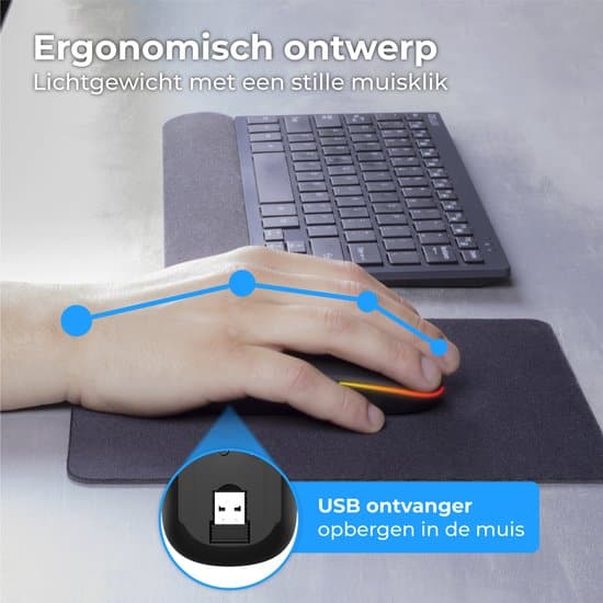 ProtoArc EM15 Draadloze Muisjiggler, Oplaadbare Type C Dual Mode, Houdt Computer Wakker voor Laptop, MacBook, PC, iPad, Zwart