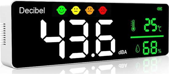 Geluidsmeetinstrument Digitale Decibel Geluidsmeter Temperatuurmeter Vochtigheidsmeter 3 In 1 Detector Indoor Wall Mounted Large Screen Tester