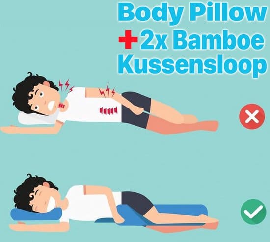 Ondersteunend Lichaamskussen + 2x gewatteerde kussensloop - 40 x 140cm - Body Pillow - Zwangerschapskussen - Body Pillow - Lichaamskussen - 140 cm... - Afbeelding 3