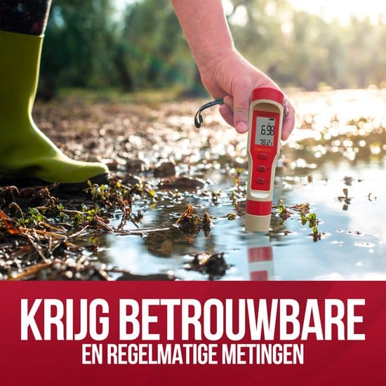 Bolvibe-Digitale 4 in 1 meter-Ph-Temp-Ec-Tds-Inclusief 3 kalibratie zakjes-Inclusief batterijen-inclusief Nederlandstalige handleiding-Voor... - Afbeelding 3