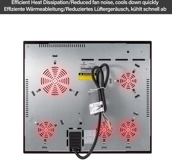 Jago - Glas Keramische kookplaat met 4 zones - Frameloos - Met Touch Control / Aanraakbediening - 6800W - 9 Vermogensniveaus - Automatische Timer -... - Afbeelding 5