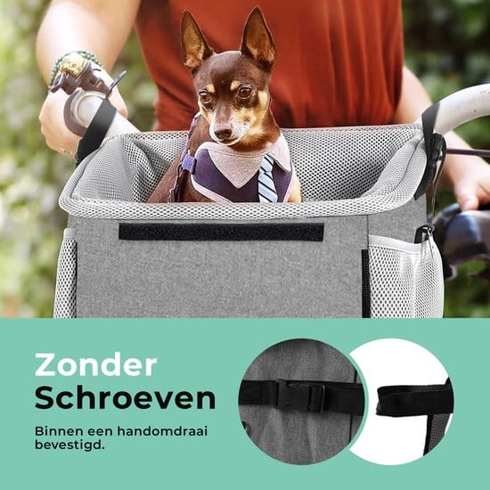 Château Animaux® Fiets Mand voor Hond - Fietstas - Hondenmand fiets - Multifunctionele Afneembare Fiets Tas - Schoudertas - Rugtas voor Dier -... - Afbeelding 2