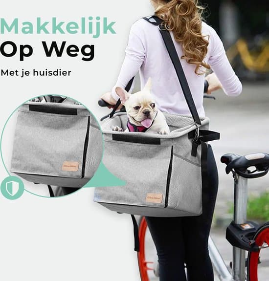 Château Animaux® Fiets Mand voor Hond - Fietstas - Hondenmand fiets - Multifunctionele Afneembare Fiets Tas - Schoudertas - Rugtas voor Dier -... - Afbeelding 3