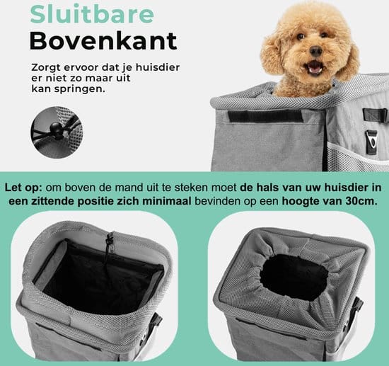 Château Animaux® Fiets Mand voor Hond - Fietstas - Hondenmand fiets - Multifunctionele Afneembare Fiets Tas - Schoudertas - Rugtas voor Dier -... - Afbeelding 5