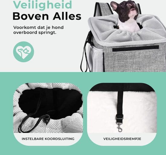 Château Animaux® Fiets Mand voor Hond - Fietstas - Hondenmand fiets - Multifunctionele Afneembare Fiets Tas - Schoudertas - Rugtas voor Dier -... - Afbeelding 6