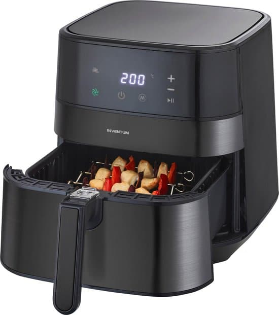 Inventum GF500HLDB - Airfryer - Heteluchtfriteuse - Inhoud 5 liter - Zwart/RVS - Afbeelding 3