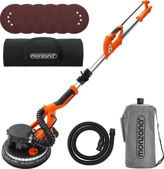 Monzana Schuurmachine – 12xØ 225mm Schuurpapier – Zuigzak 80 LED´s