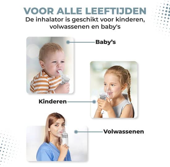 Nitel Aerosoltoestel - Inhalator - Vernevelaar - 3 Modus - Voor Kinderen, Volwassenen en Baby's - Zelfreiniging - Inclusief 3 mondstukken - Afbeelding 4