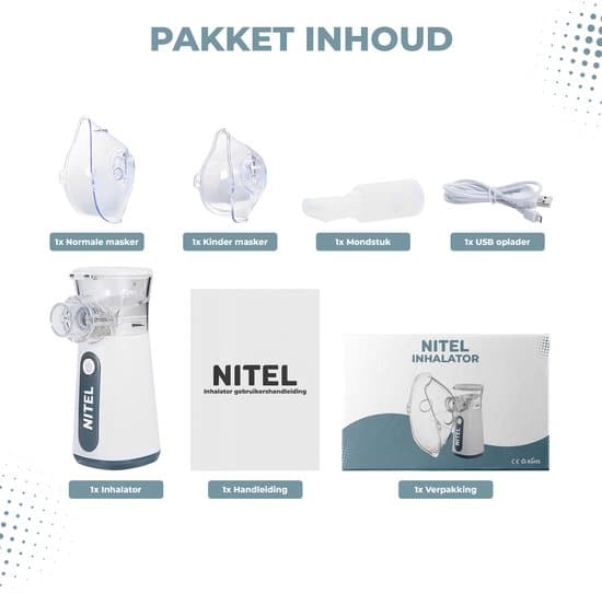 Nitel Aerosoltoestel - Inhalator - Vernevelaar - 3 Modus - Voor Kinderen, Volwassenen en Baby's - Zelfreiniging - Inclusief 3 mondstukken - Afbeelding 6