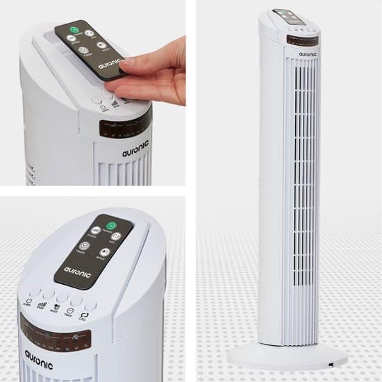 Tower Fan with Timer, 3 Levels, 70° Oscillation, Quiet, Black, 74 cm