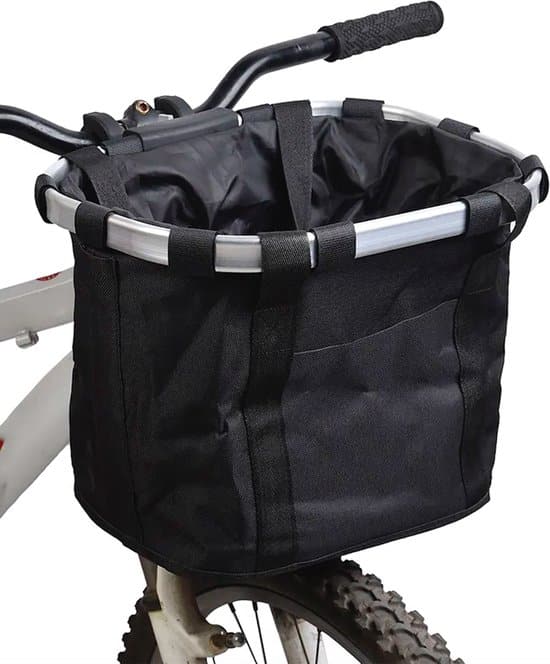 Fietsmand voor Hond Voorop - Zwart - Mand voorop Fiets - Fietsmand Hond Voorop - Hondenfietsmand