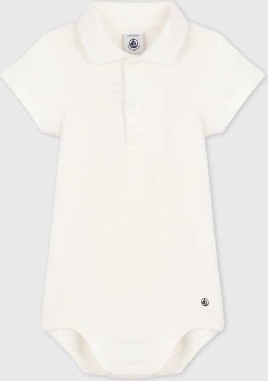 Petit Bateau Katoenen body met polokraagje en korte mouwen voor baby's Jongens Rompertje - Maat 92/98