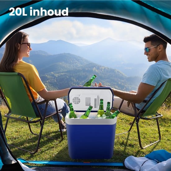 Auronic Elektrische Koelbox - Coolbox - 20L - 12V en 240V - Blauw - Afbeelding 4