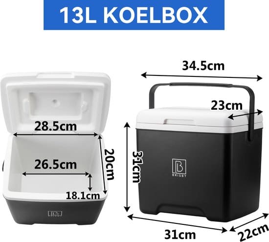 Brisby Koelbox - Frigobox - 13L - Zwart - Tot maximaal 40 uur isolatie - Incl. 2 dikke koelelementen van 450ml - Temperatuur veilige sluiting -... - Afbeelding 4