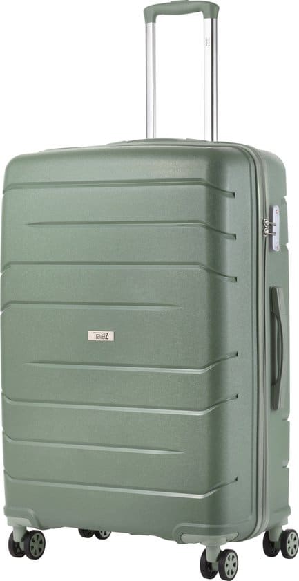 TravelZ Big Bars Reiskoffer 78 cm met dubbele wielen - Trolley koffer met TSA-slot - Olijf