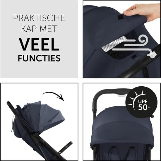 Hauck Travel N Care Buggy - comfortabele ligstand - Dark Blue Navy - Afbeelding 4