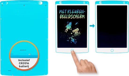 LCD Tekentablet Kinderen "Blauw" 8.5 inch Kleurenscherm - Kerstkado - Tekenen - LCD Tekenbord - Kleine Cadeautjes - Schrijfbord - Open Ended... - Afbeelding 5
