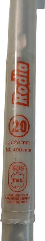 Rodia hamerboor - SDS Max Boor - 20mm - L 520mm - NL 400mm - 4 snijder - Afbeelding 3