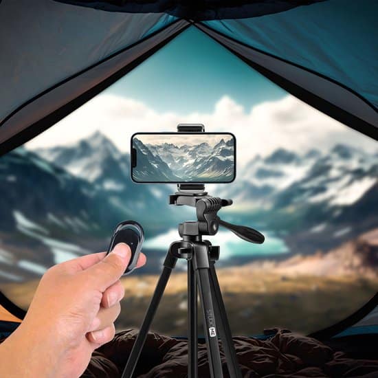 Studio ME 136 cm Telefoon Statief - Zwart - Tripod Smartphone - Selfiestick - Telefoonhouder Standaard - Camera Statief - Incl. Bluetooth... - Afbeelding 4